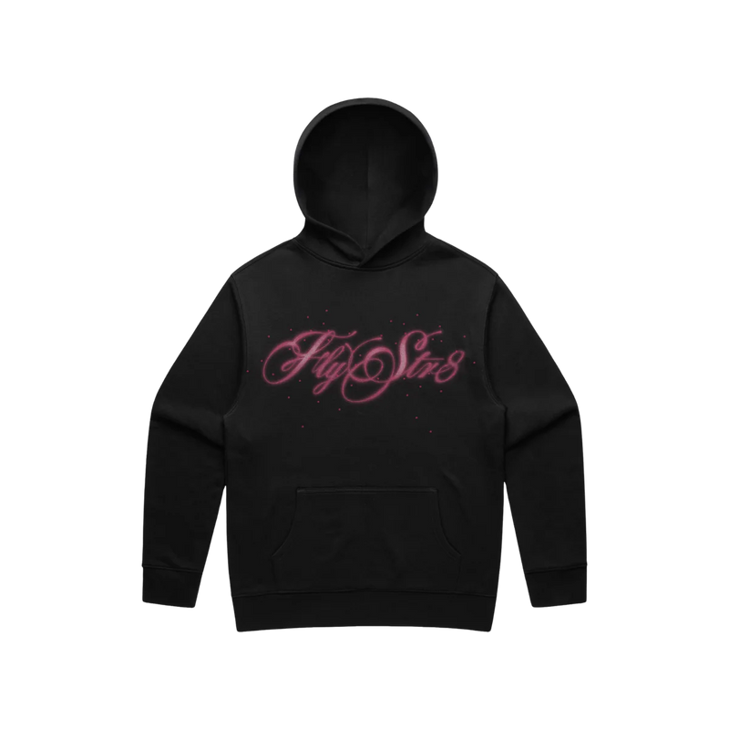 'Sega' Spray Script Black Hoodie
