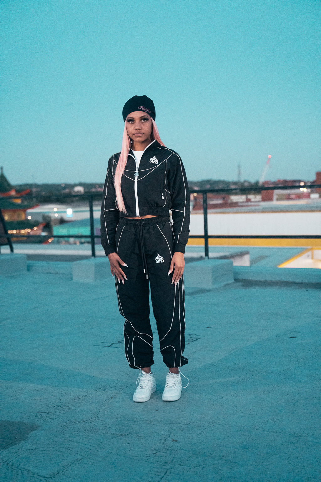 STR8 SHELL SUIT | BLACK WOMENS
