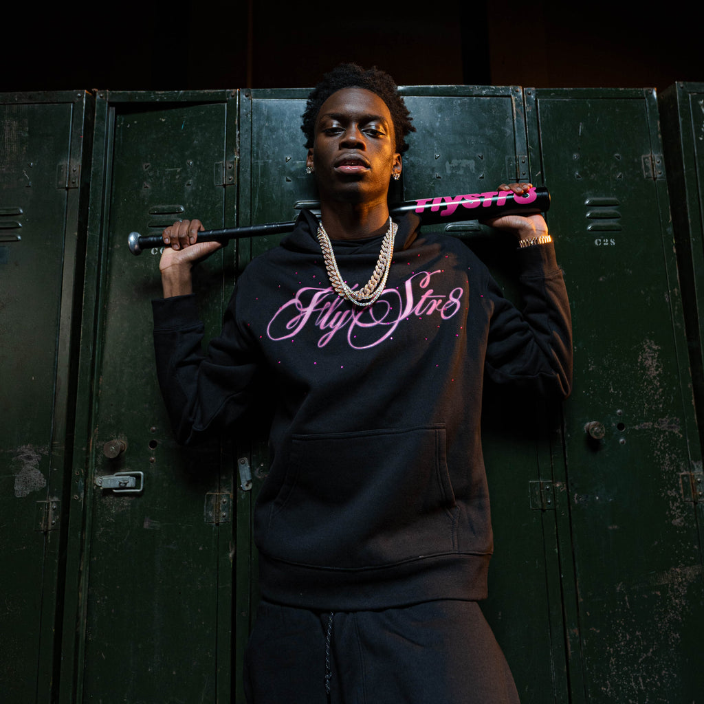 'Sega' Spray Script Black Hoodie