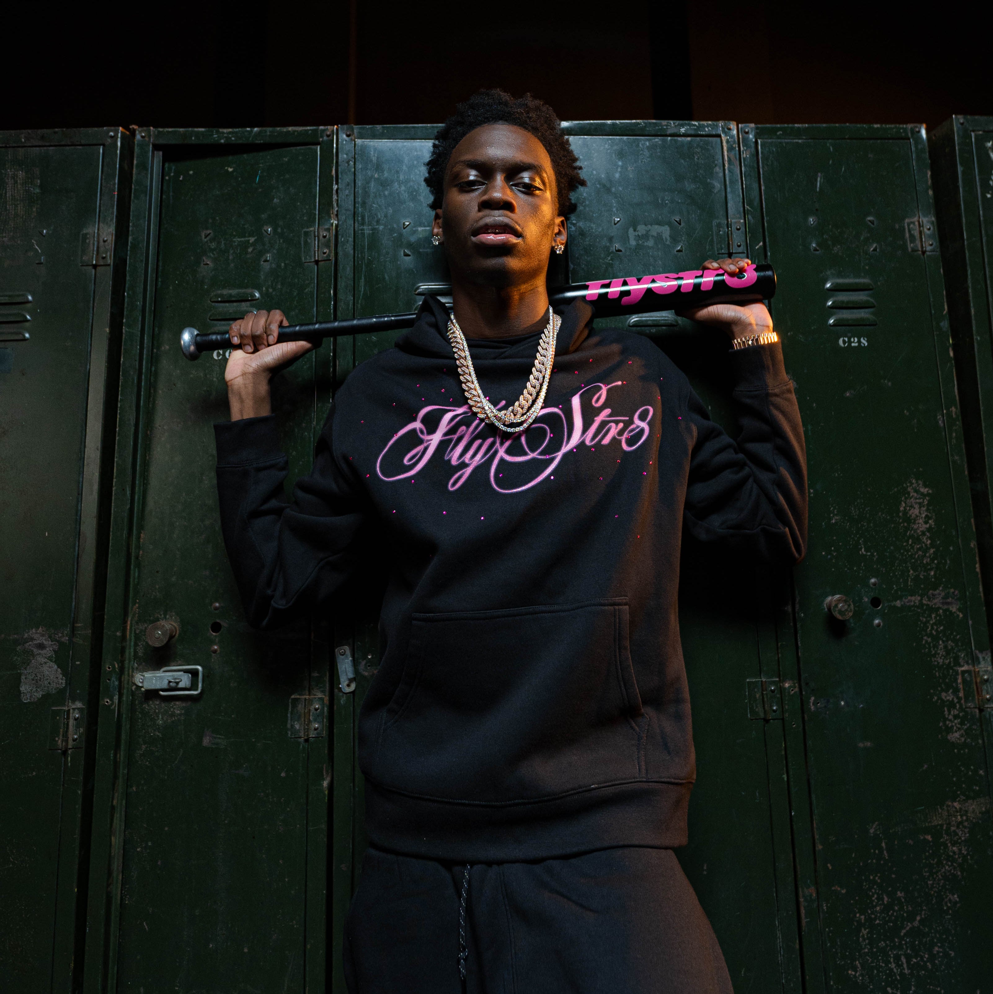 'Sega' Spray Script Black Hoodie