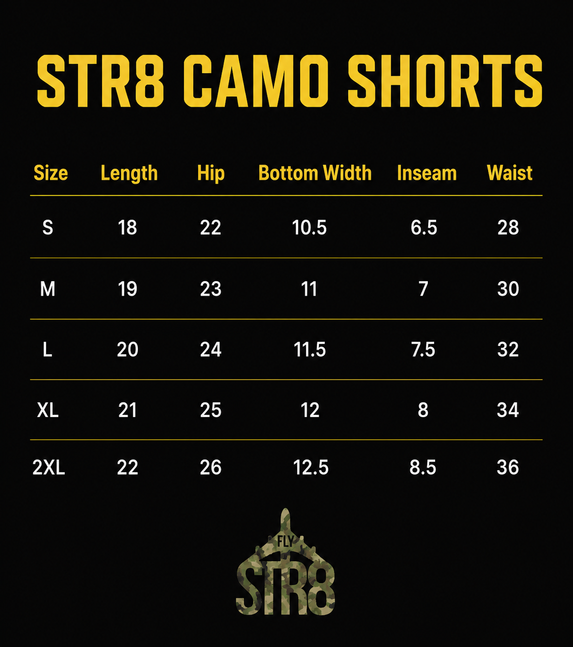 STR8 CAMO SHORTS