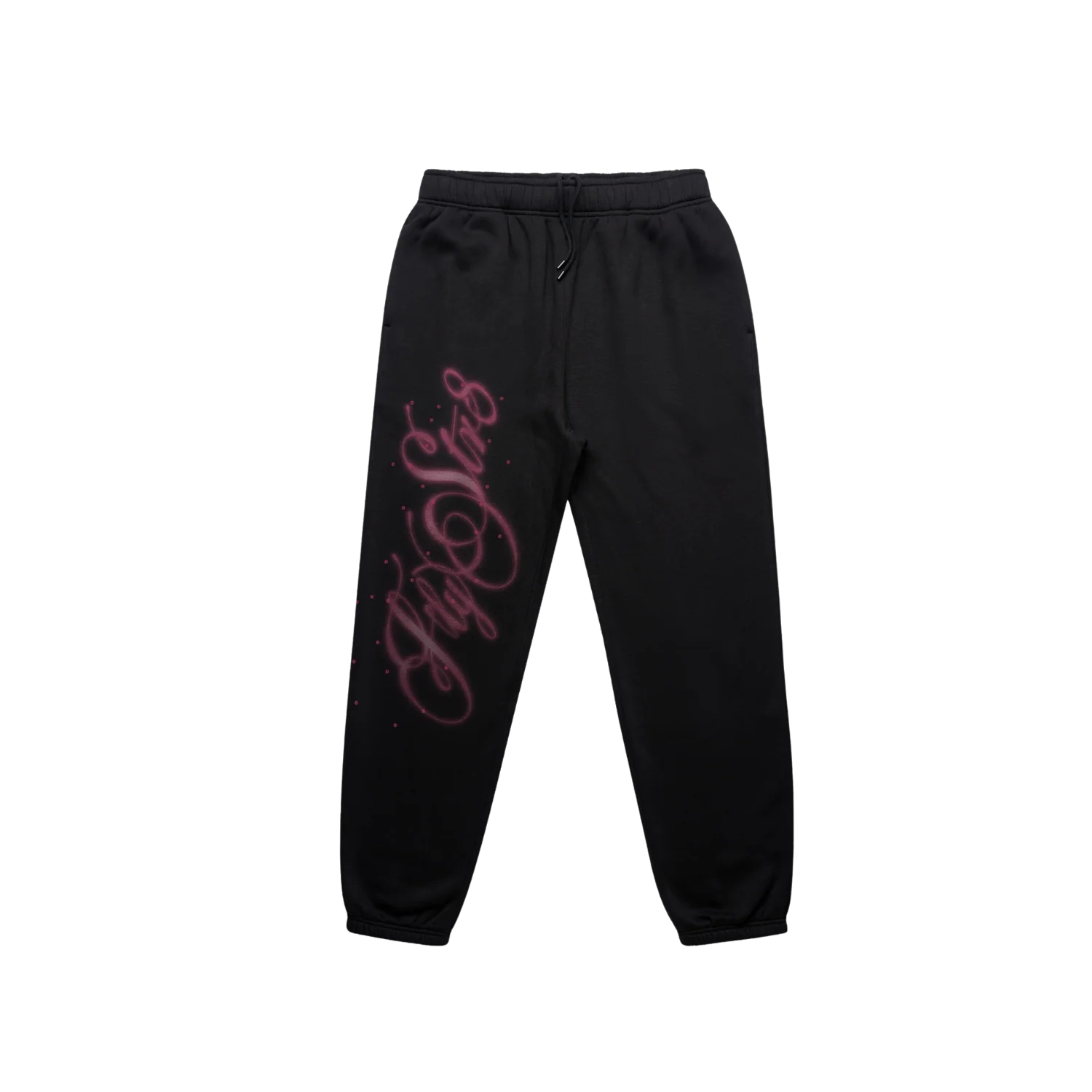 'Sega' Spray Script Black Cuffed Joggers