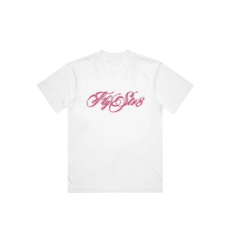 Script Print White Tee
