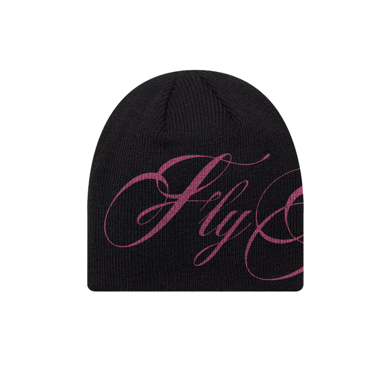 Script Black Beanie
