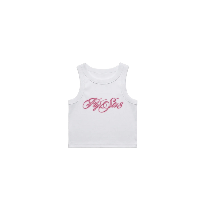 Spray Script White Women's Tank